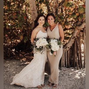 Vera Wang Neutral Colored Bridesmaid Dress